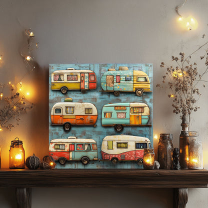 Shineful 2D Metal Sign Retro Camper