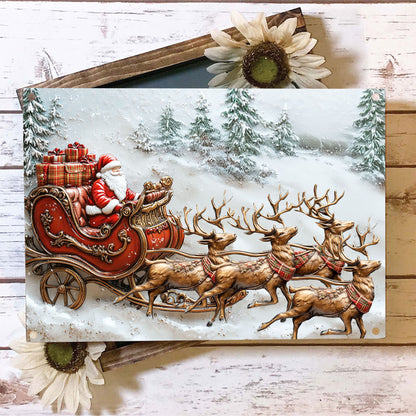 Shineful 2D Metal Sign Santa’s Magical Sleigh