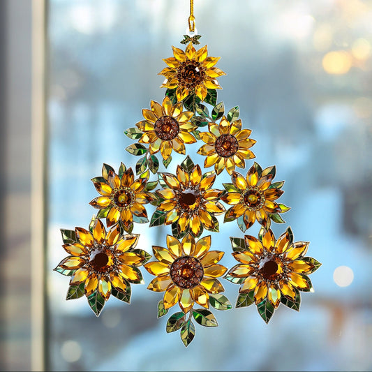 Shineful 2D Acrylic Ornament Sunflower Tree Blossoms of Holiday Cheer