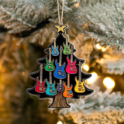 Shineful 2D Acrylic Ornament - Guitar Rockin' Around the Christmas