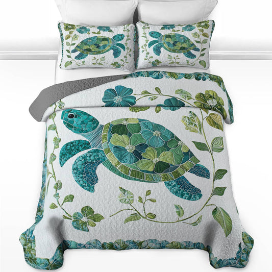 Shineful All Season Quilt 3-Piece Set - Turtle Blooms