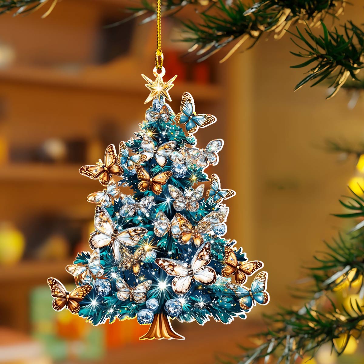 Shineful 2D Acrylic Ornament Fluttering Joy Tree