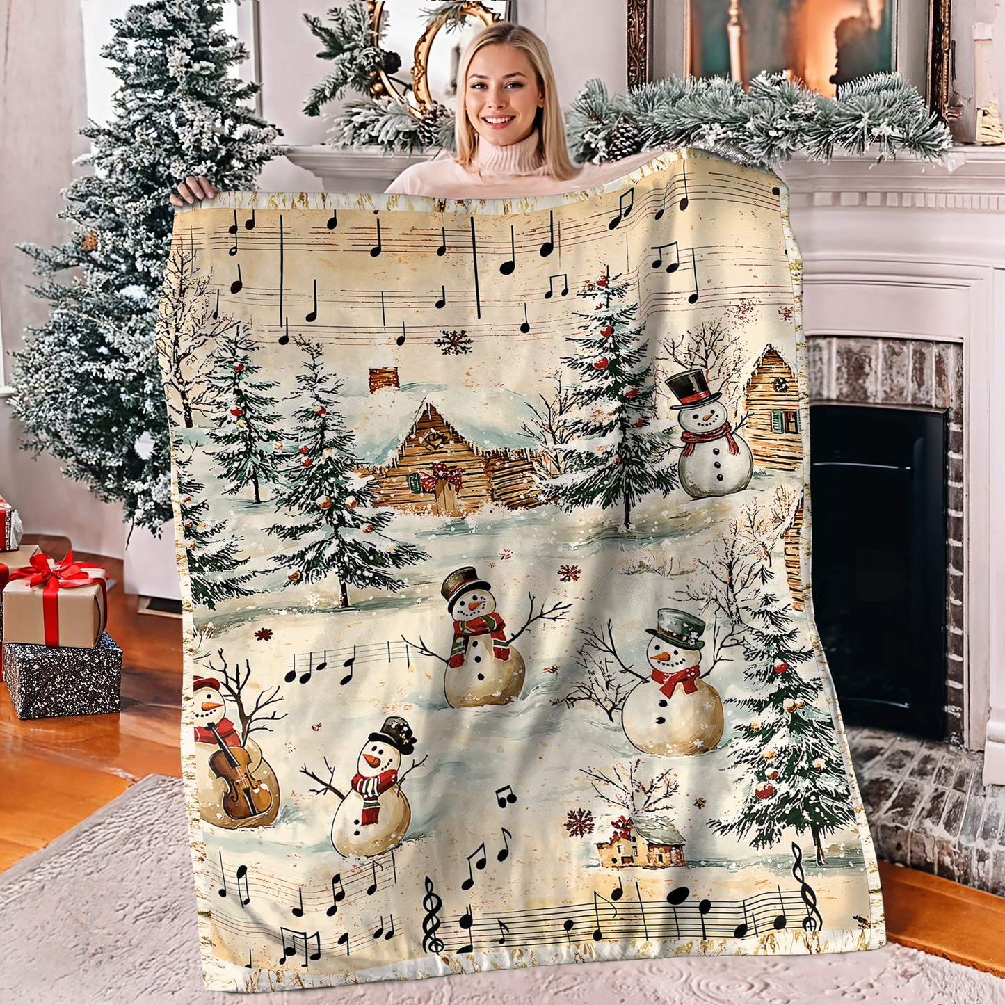 Shineful Fleece Blanket Snow Melody