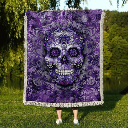 Shineful Woven Tapestry Throw Blanket - Gorgeous Mandala Skull