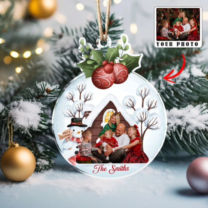 Shineful Acrylic Ornament Custom Photo Winter Wonderland Family