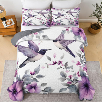 Shineful All Season Quilt 3-teiliges Set Hummingbird Violet Dream V2 