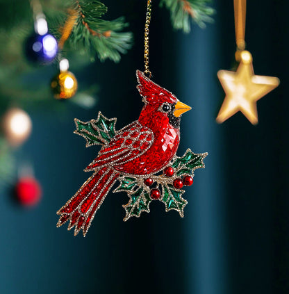 Shineful 2D Acrylic Ornament Twinkling Christmas Cardinal