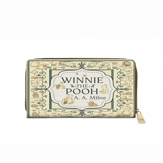 Glänzende Clutch aus Leder mit Trageriemen, Pooh's Timeless