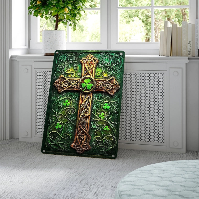 Shineful 2D Metal Sign Ancient Irish Knotwork Cross