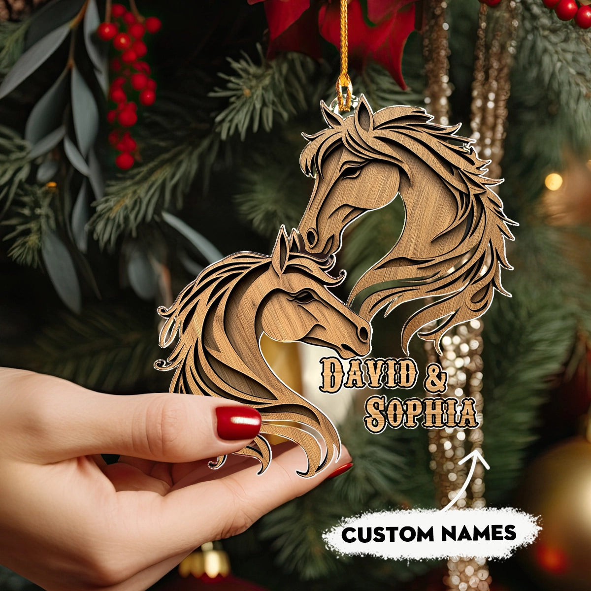 Shineful 2D Acrylic Ornament Personalized Eternal Love Horse