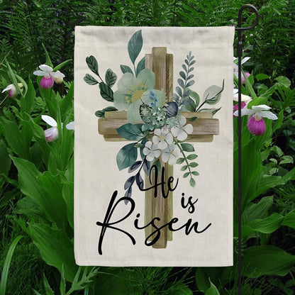 Shineful Garden Flag 12" x 18" Floral Cross of Hope