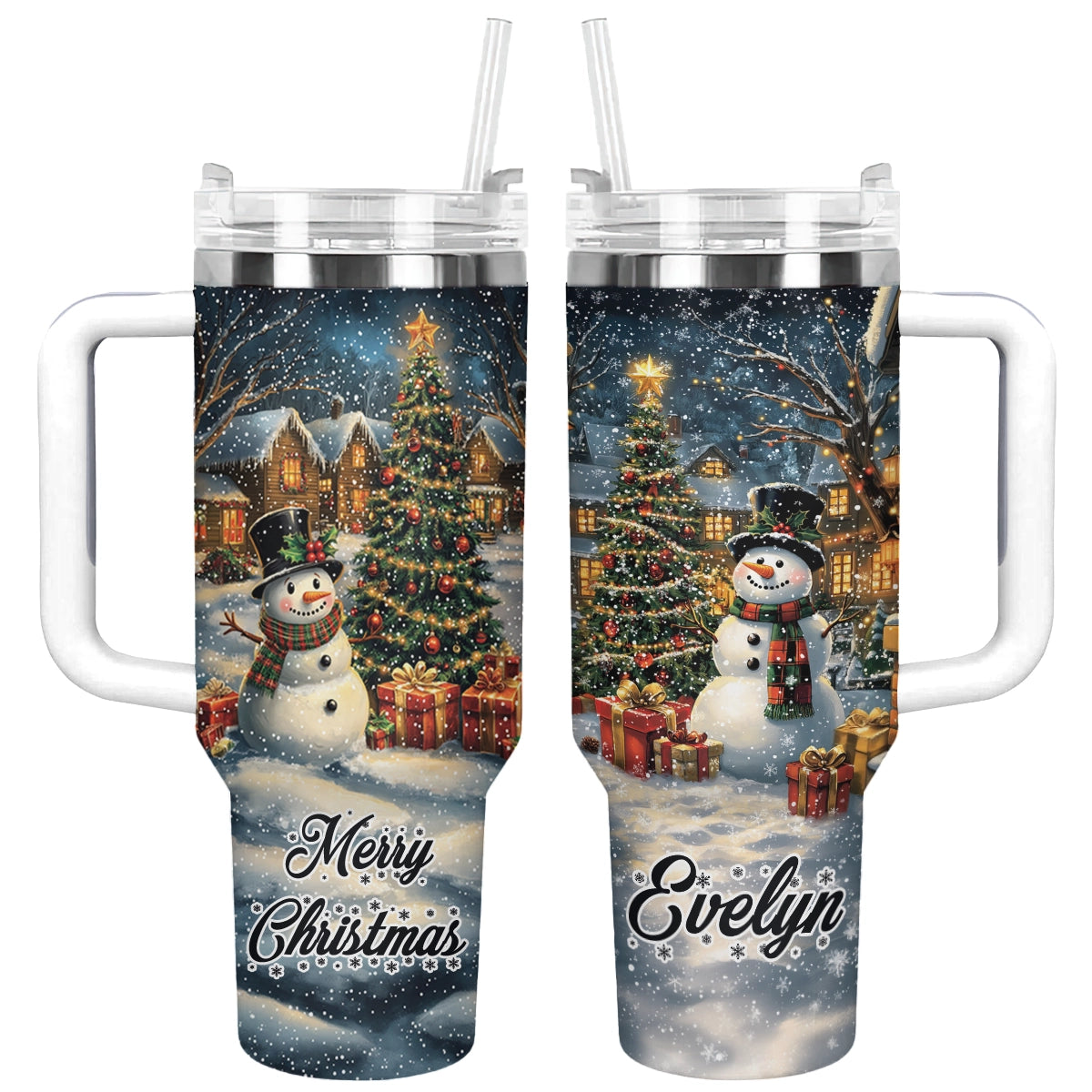 Shineful Tumbler Personalized Snowman Wonderland