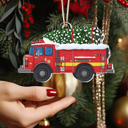 Shineful Acrylic Ornament Firefighter's Christmas Rescue