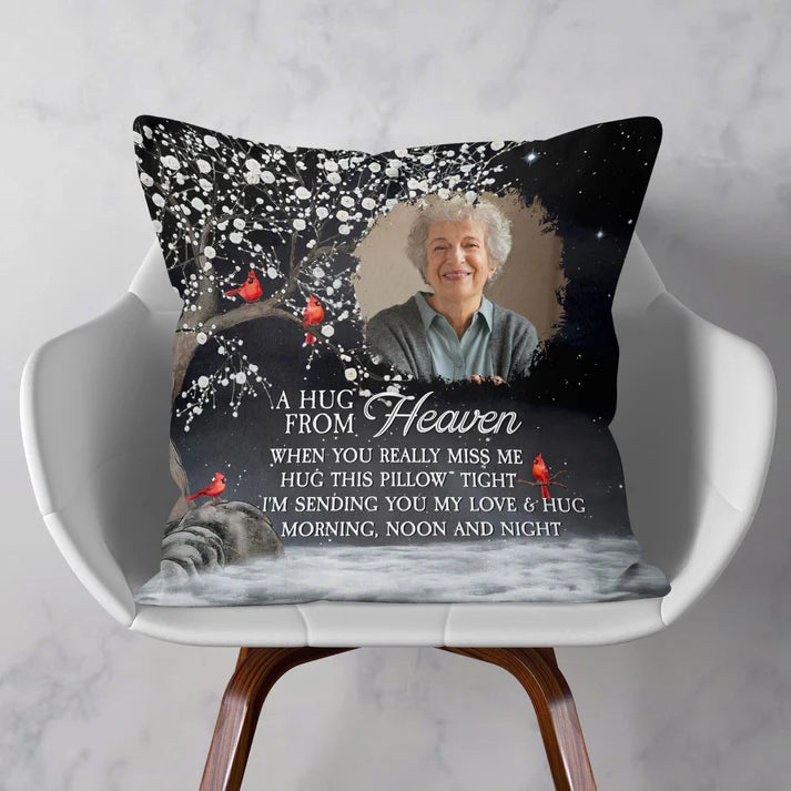 Shineful Pillow A Hug From Heaven I'm Always With You Personalized Photo Pillow Insert Included