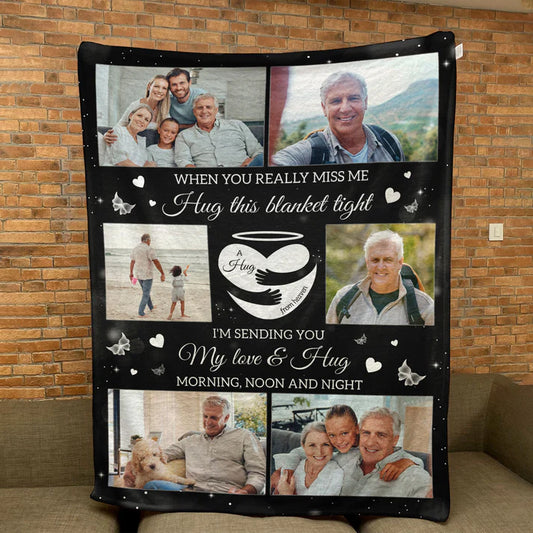 Shineful Blanket A Hug From Heaven Memorial Gift - Personalized Photo Blanket