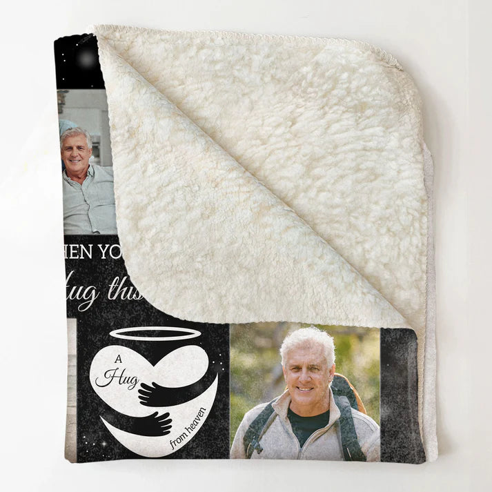 Shineful Blanket A Hug From Heaven Memorial Gift - Personalized Photo Blanket