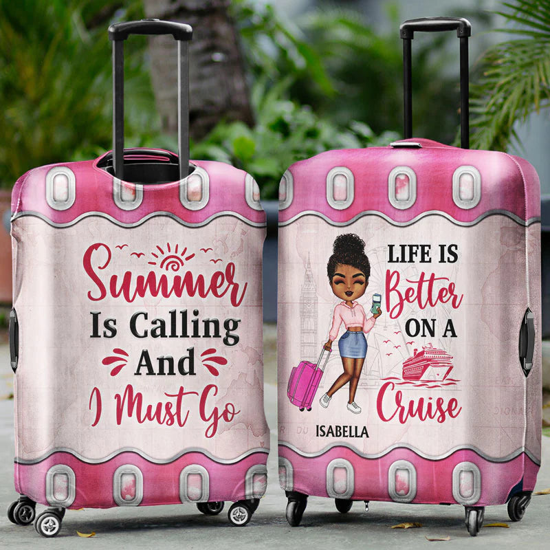 Shineful Gift For Traveling Lovers - Just A Girl Boy Who Loves Traveling Personalized Luggage Cover