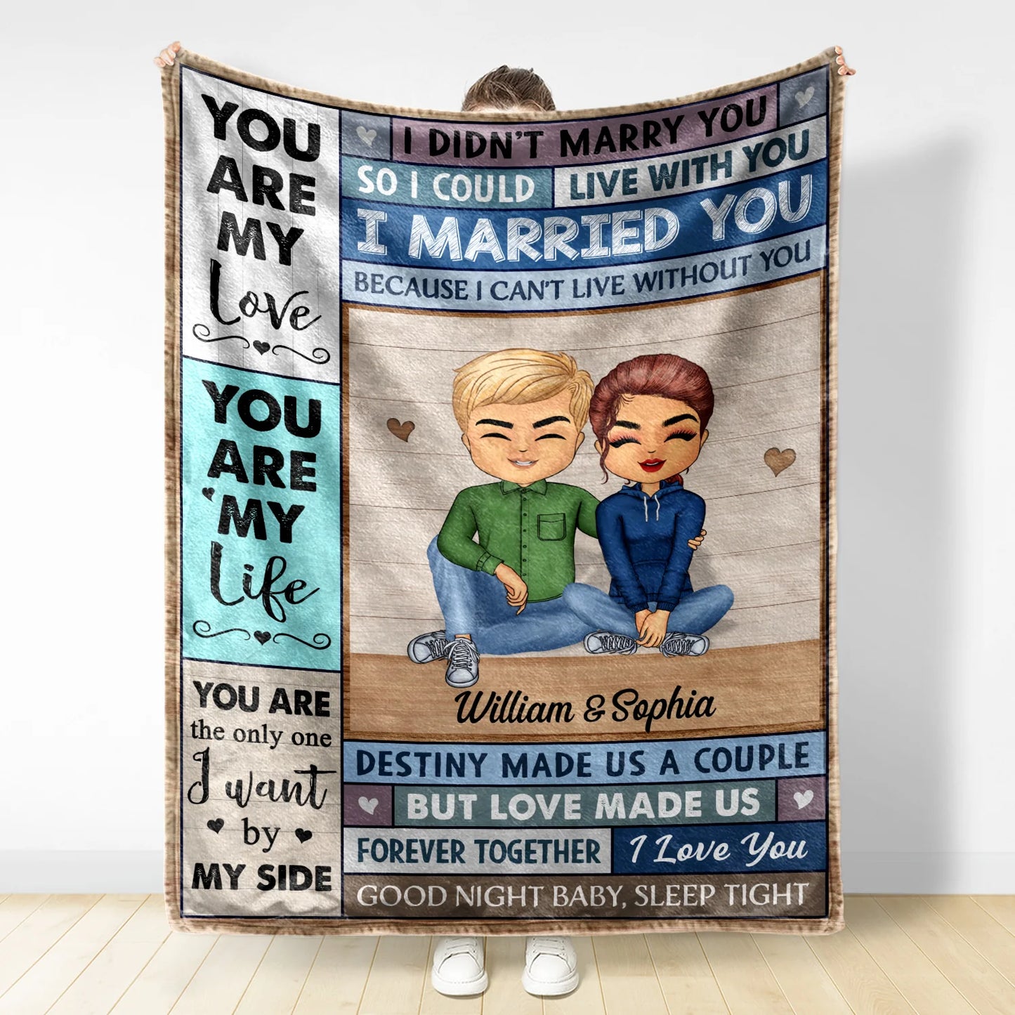 Shineful You Are My Love I Married You Because I Can't Live Without You Husband Wife - Personalized Blanket