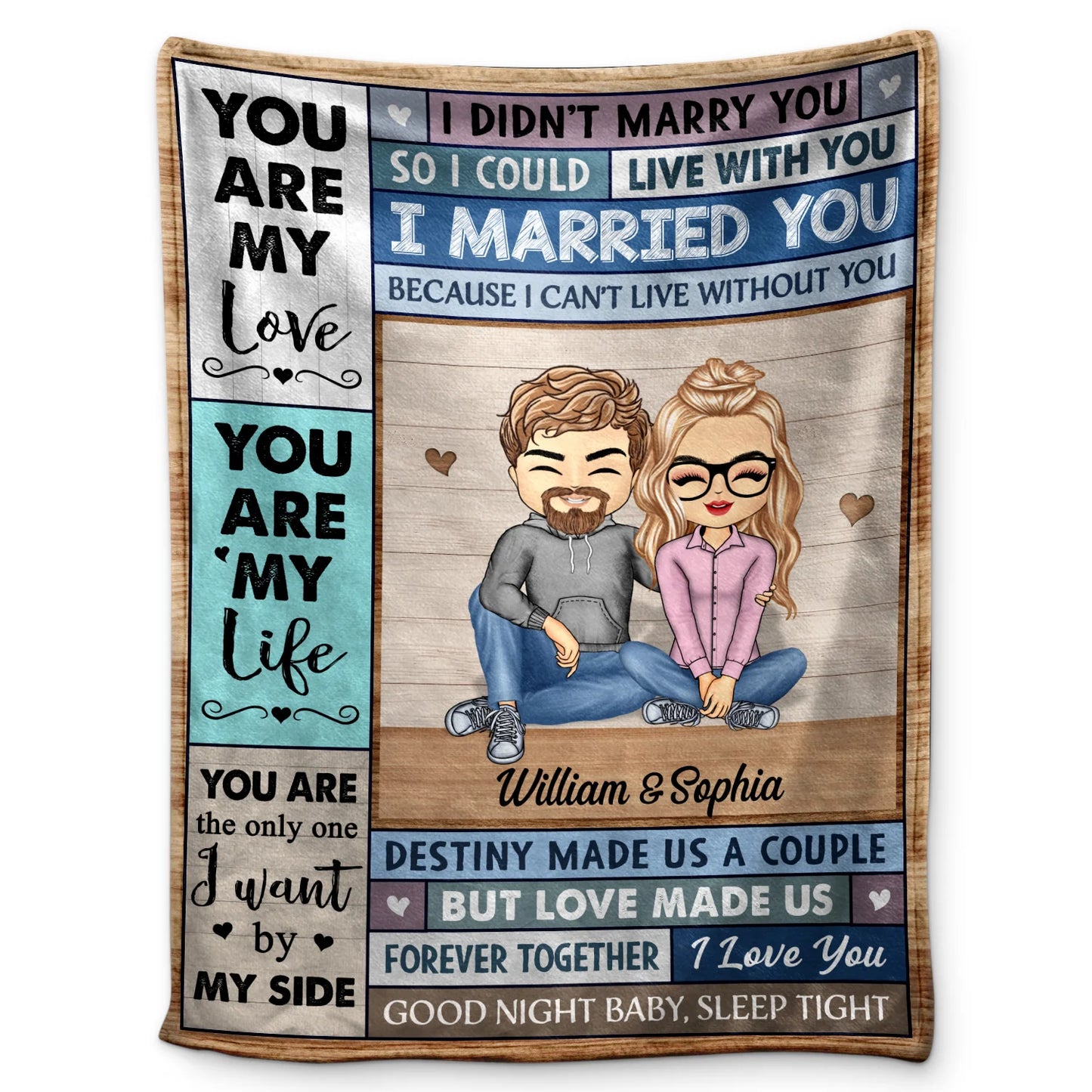 Shineful You Are My Love I Married You Because I Can't Live Without You Husband Wife - Personalized Blanket