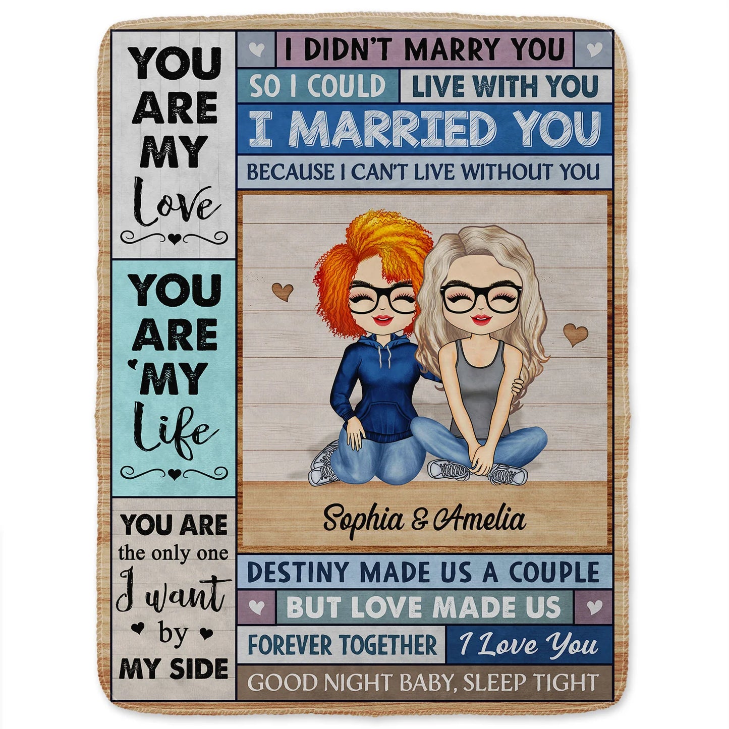 Shineful You Are My Love I Married You Because I Can't Live Without You Husband Wife - Personalized Blanket