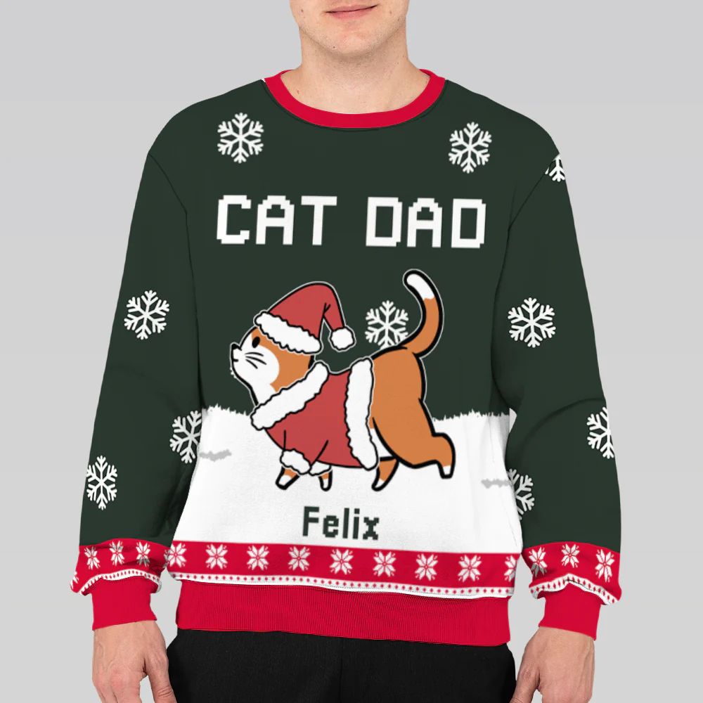 Cat Dad/Mom Winter - Personalized Custom All-Over-Print Sweatshirt