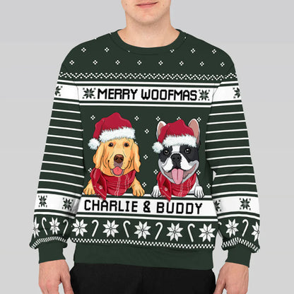 Merry Woofmas - Personalized Custom All-Over-Print Sweatshirt