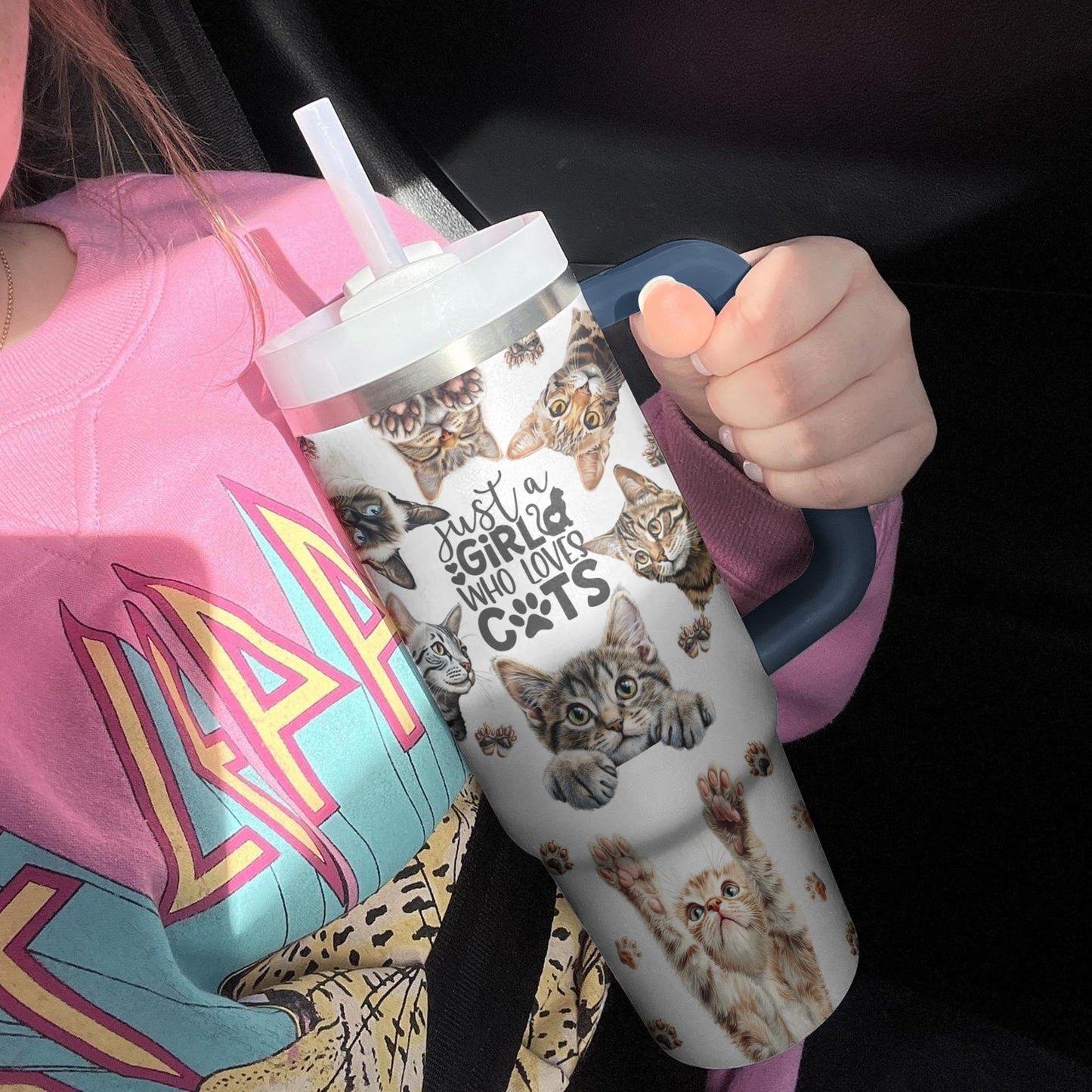 Shineful Tumbler Cat Lovers « Juste une fille qui aime les chats »