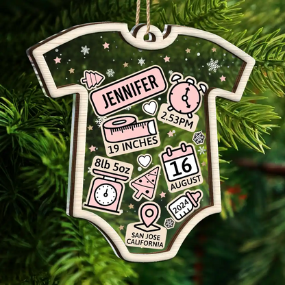 Baby First Christmas - Personalized 2-Layered Mix Ornament