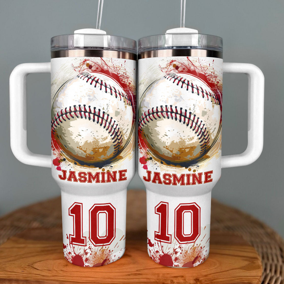 Shineful Personalized Tumbler Baseball Love