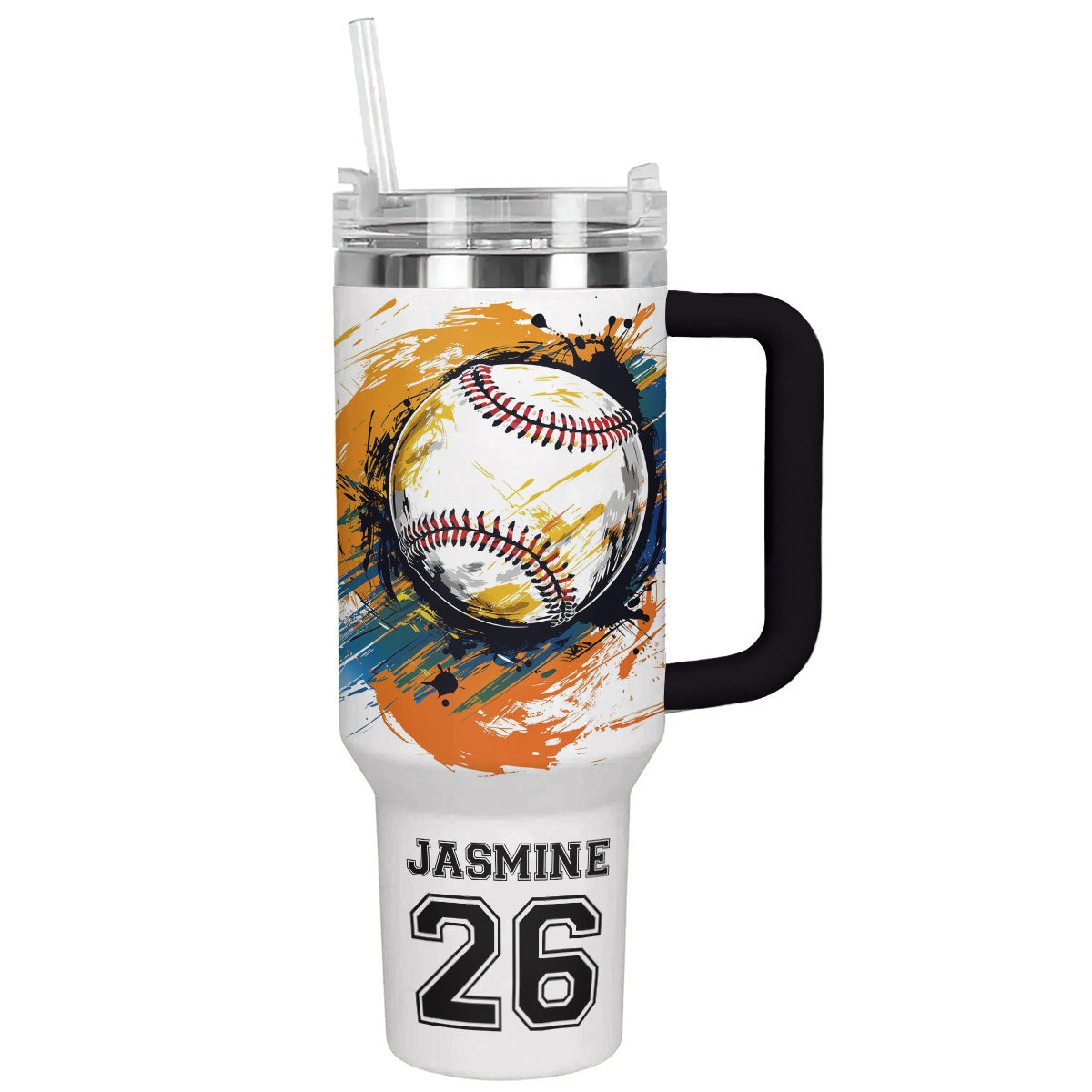 Shineful Personalized Tumbler Colorful Splashing Baseball