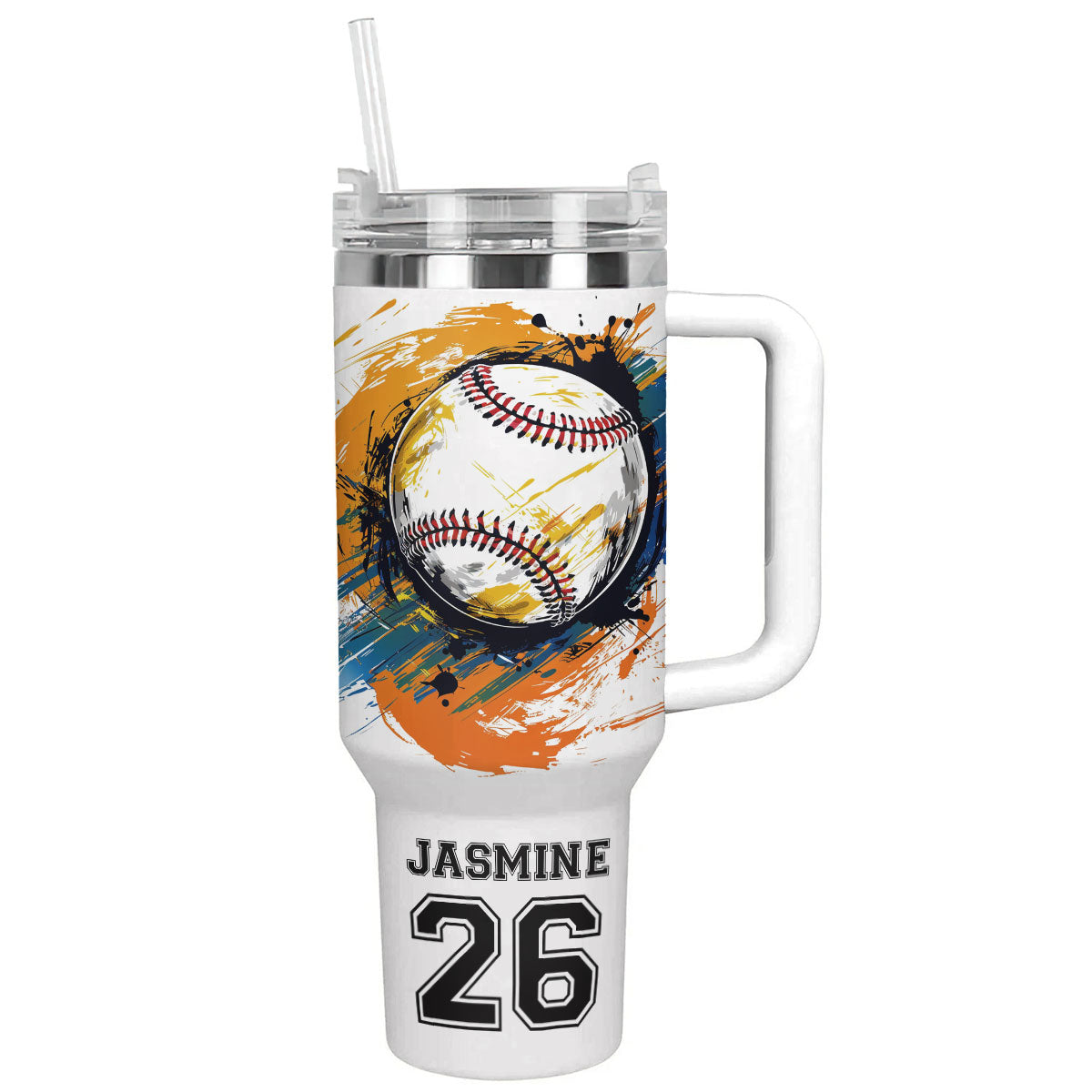 Shineful Personalized Tumbler Colorful Splashing Baseball