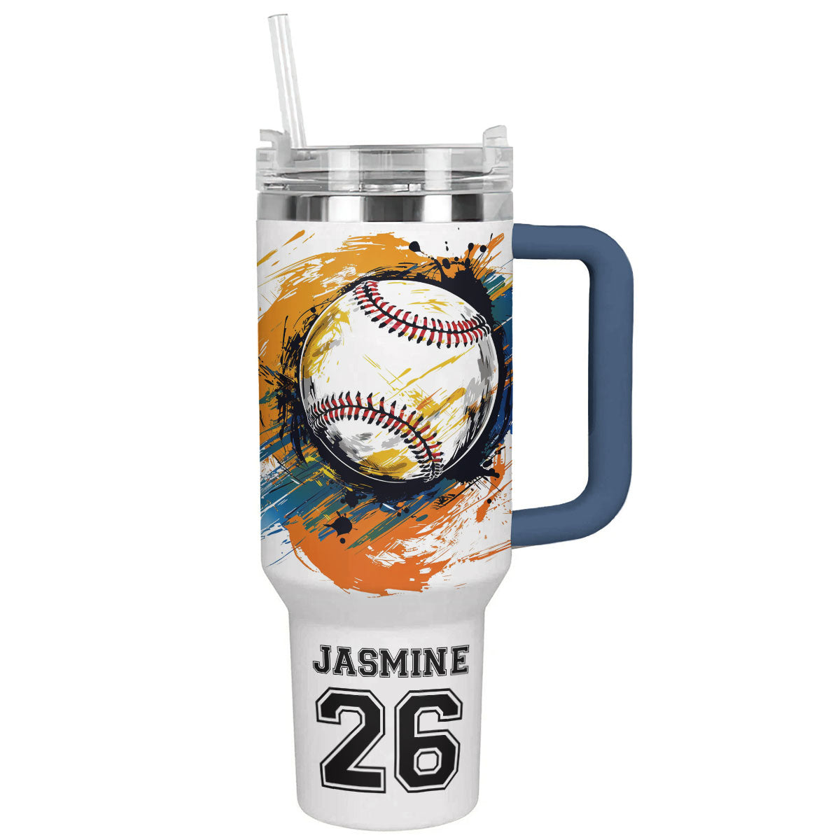 Shineful Personalized Tumbler Colorful Splashing Baseball