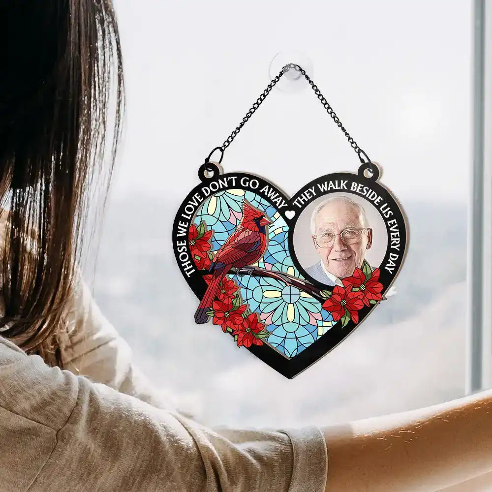 Shineful Custom Photo I'm Always With You Memorial Heart - Personalized Window Hanging Suncatcher Ornament