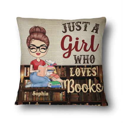 Shineful Pillow A Girl Who Loves Books Reading Personalized