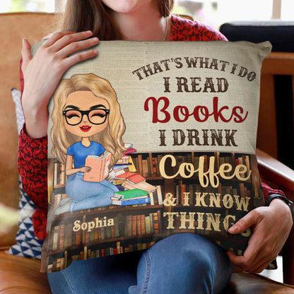 Shineful Pillow A Girl Who Loves Books Reading Personalized