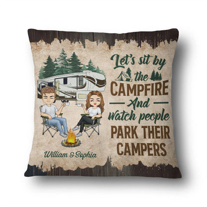 Shineful Pillow Gift For Couple - Let's Sit By The Campfire Husband Wife Camping Personalized