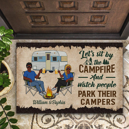 Shineful Doormat Camping Partners For Life Husband Wife Camping Couple - Personalized Door Mat