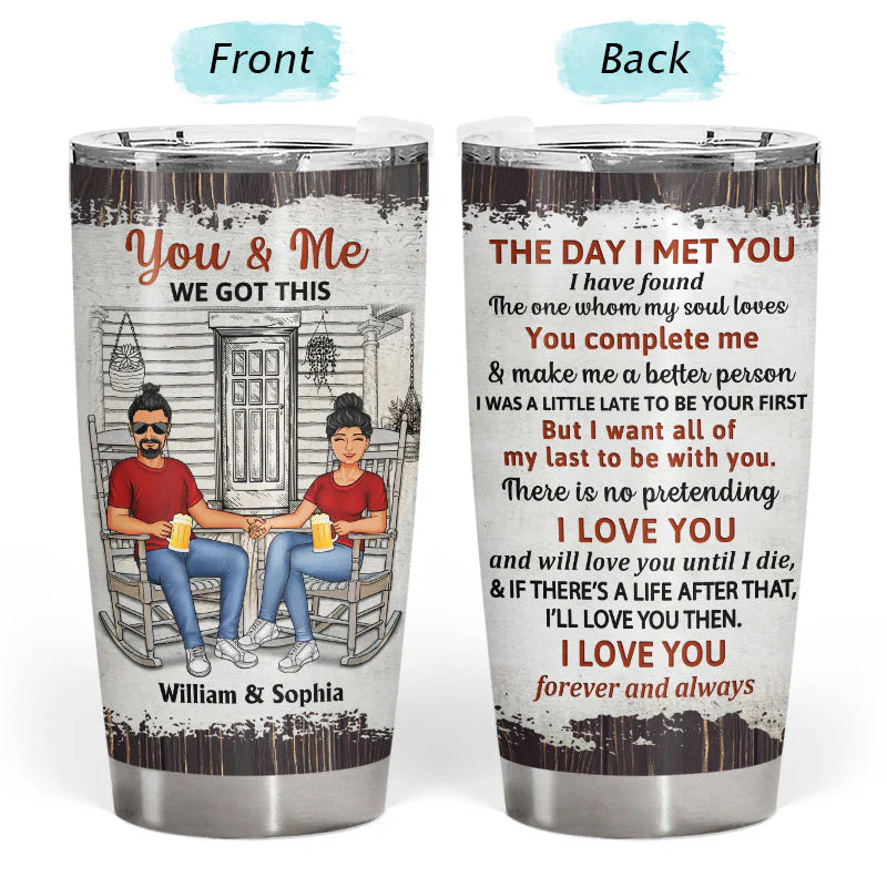 Shineful Family Couple The Day I Met You - Couple Gift - Personalized 20oz Tumbler