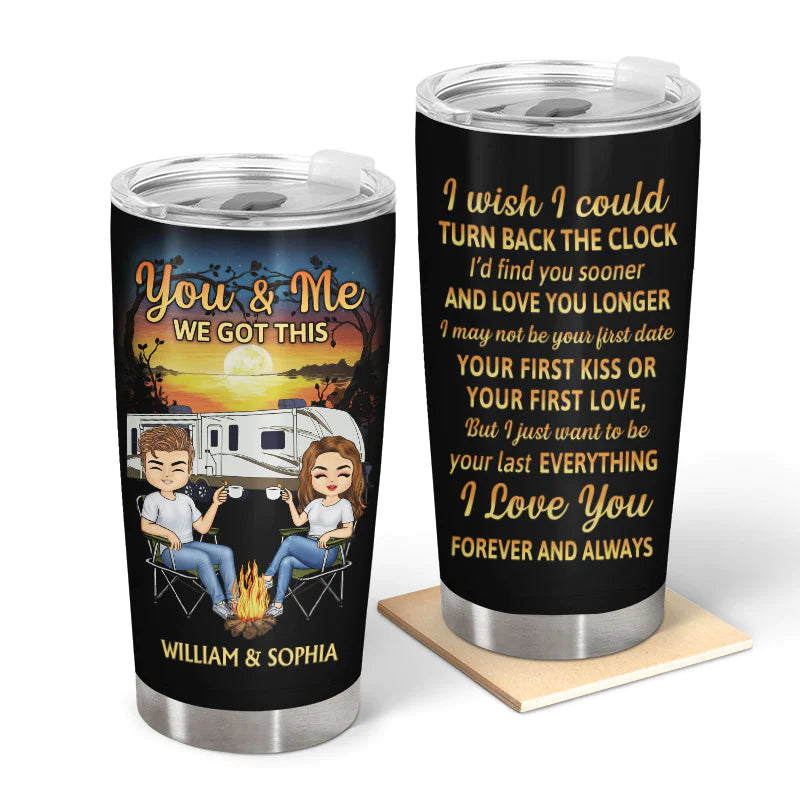 Shineful Tumbler 20 Oz Geschenk für Paare – Ich wünschte, ich könnte die Zeit zurückdrehen, Ehemann, Ehefrau