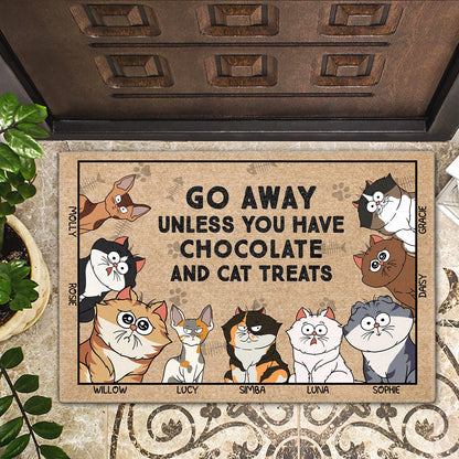 Shineful Doormat Go Away Unless You Have Alcohol And Cat Treats Funny Cartoon Cat Personalized Door Mat