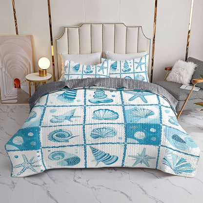 Shineful All Season Quilt 3-teiliges Set Happy Seashell Life