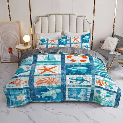 Shineful All Season Quilt 3-Piece Set Pretty Beach Life