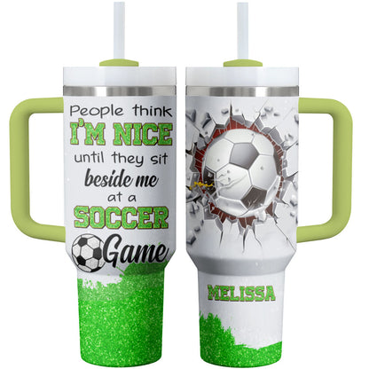 Soccer Shineful Glossy Tumbler Personalized Me At A Soccer Game