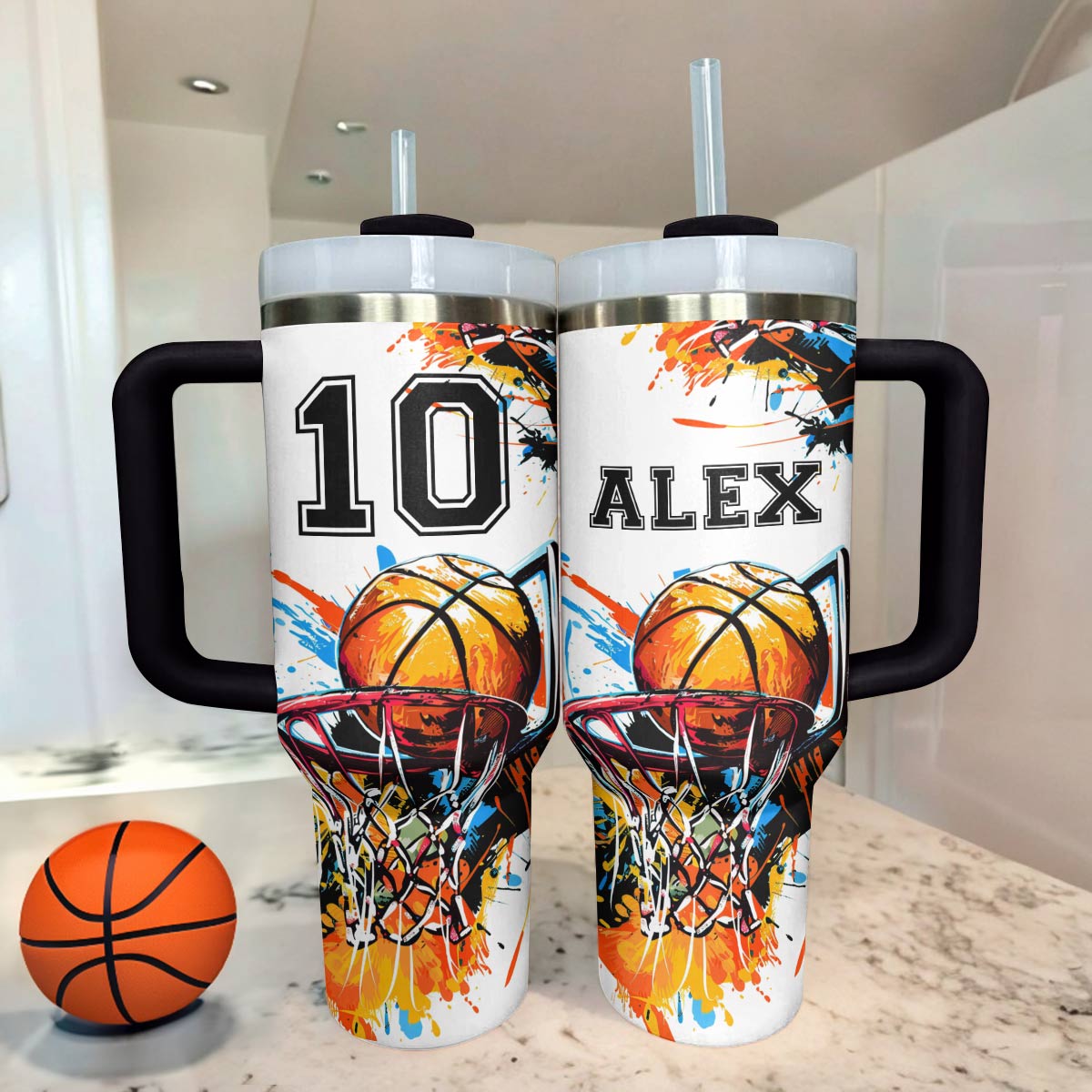 Shineful Personalized Tumbler Strength Basketball