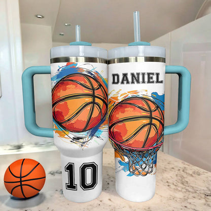 Shineful Personalized Tumbler Colorful Basketball