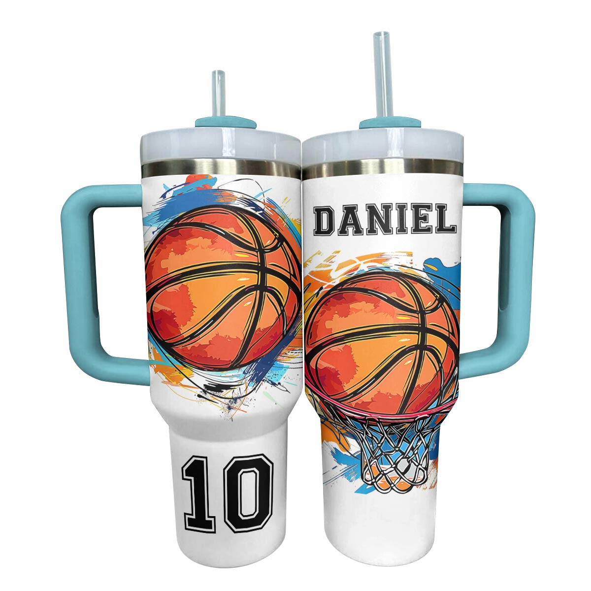 Shineful Personalized Tumbler Colorful Basketball