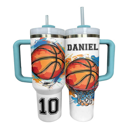 Shineful Personalized Tumbler Colorful Basketball