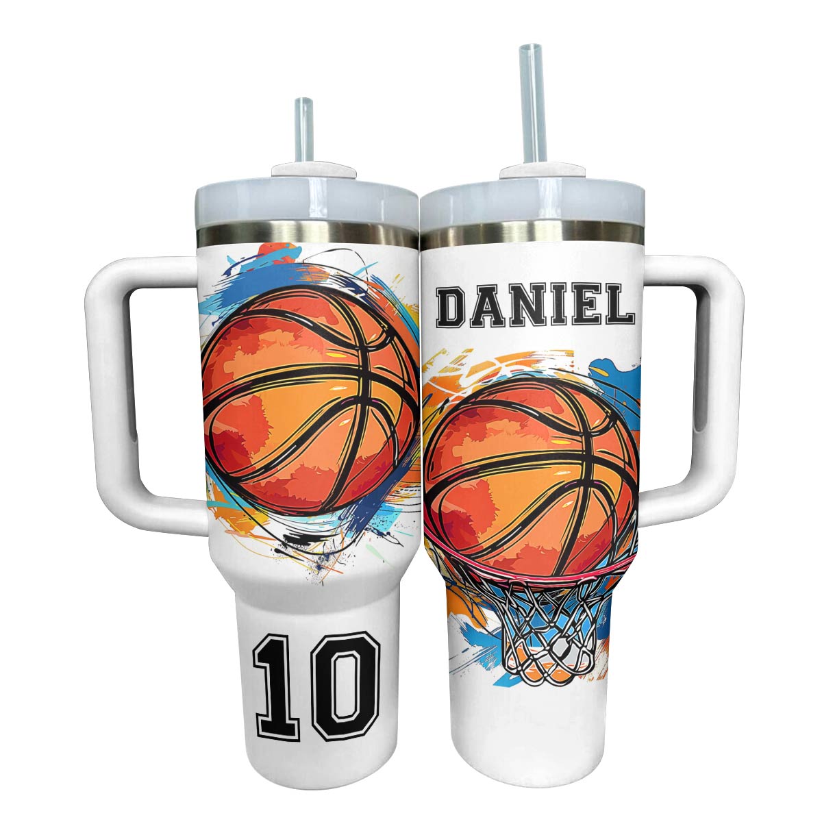 Shineful Personalized Tumbler Colorful Basketball