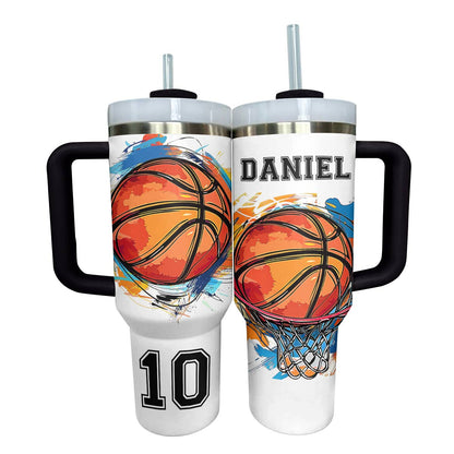 Shineful Personalized Tumbler Colorful Basketball