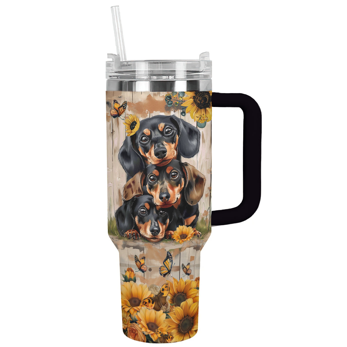 Shineful Tumbler Dachshund Sunflower Symphony